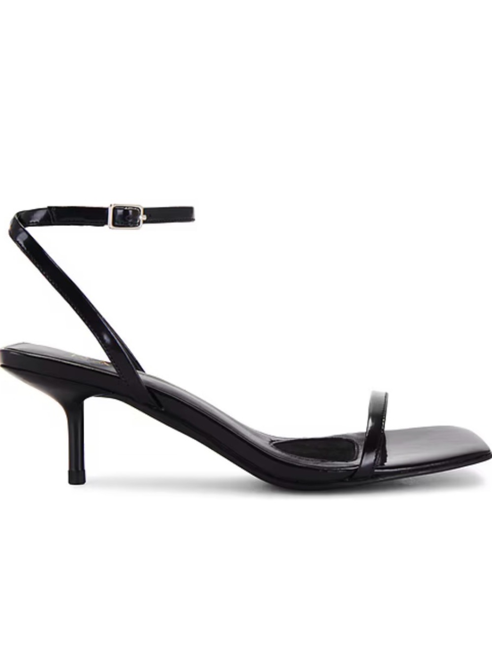 Revolve RAYE Misty Sandal in Black Patent Strappy Kitten Heel Sandal - Picture 2 of 7